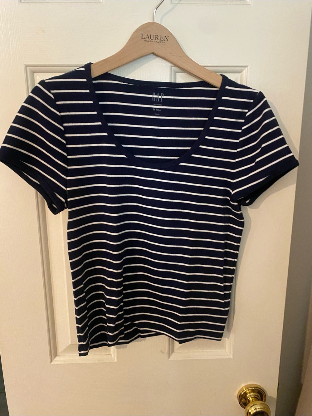 GAP Navy & White Striped Short Sleeve Tee